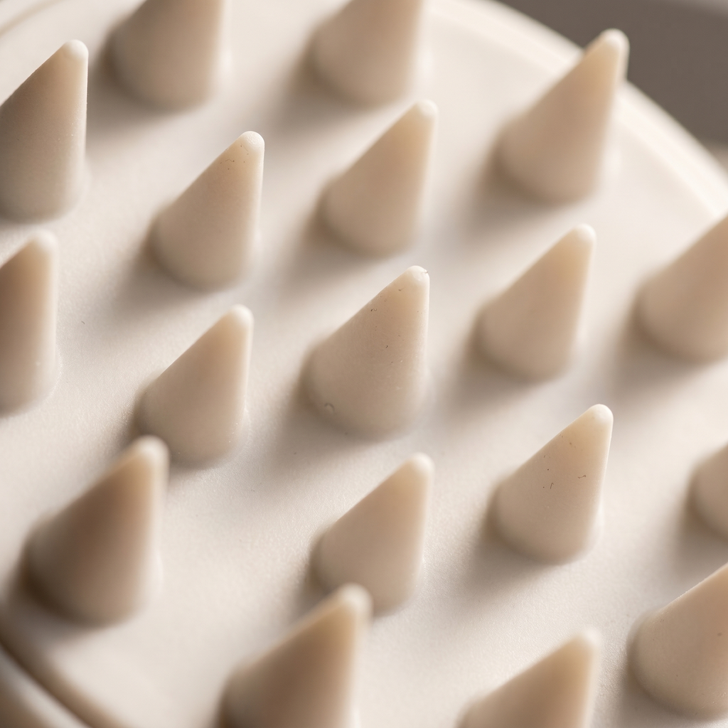 Soft silicone bristles texture detail